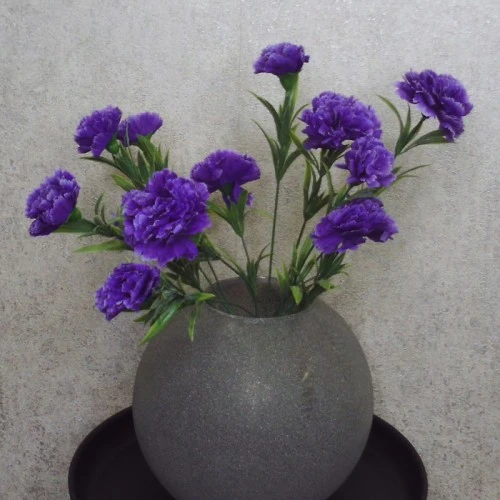 Fleur Artificial Carnations Bunch Purple 45cm - C253 C4