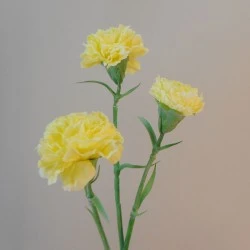 Artificial Spray Carnations Lemon Yellow 60cm - C099 B4