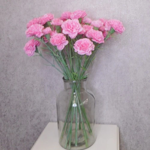 Artificial Spray Carnations Pink 60cm - C039 B3