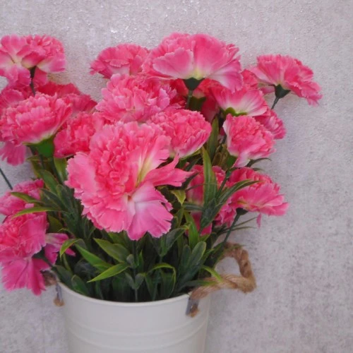 Fleur Artificial Carnations Bunch Pink 45cm - C244 J2