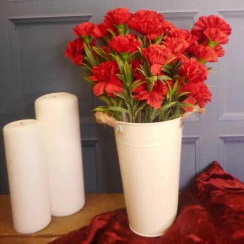 Fleur Artificial Carnations Bunch Red 45cm - C004 BX5