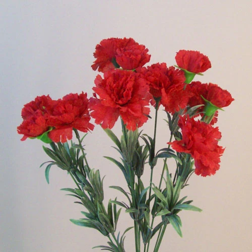 Fleur Artificial Carnations Bunch Red 45cm - C004 BX5
