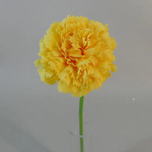 Mini Artificial Carnations on Short Stem Yellow 31cm - C106 C4
