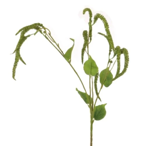 Artificial Catkin and Leaf Branch Olive Green 69cm - C116 C4