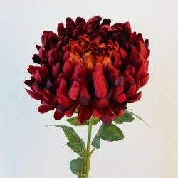 Artificial Bloom Chrysanthemum Red Orange 73cm - C015 C2
