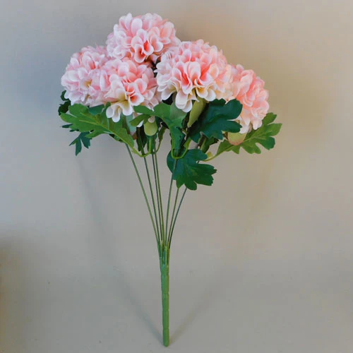 Artificial Ball Chrysanthemum Bunch Pale Pink 42cm - C043 BX3