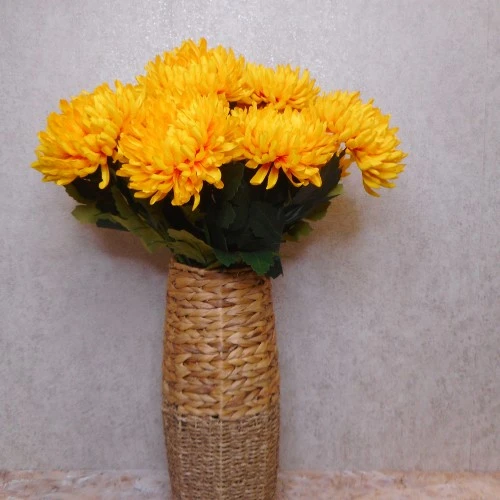 Artificial Bloom Chrysanthemum Yellow 66cm - C064 