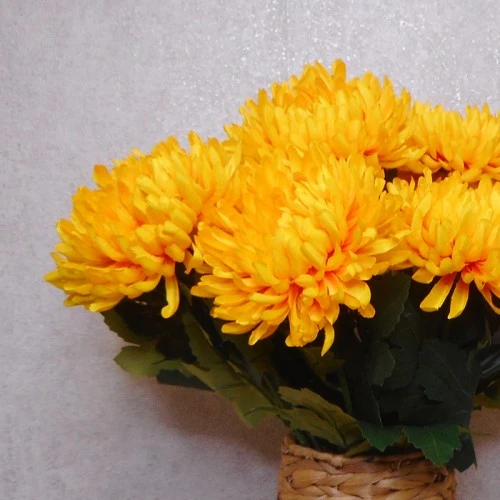 Artificial Bloom Chrysanthemum Yellow 66cm - C064 