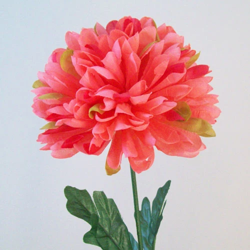 Artificial Pompom Chrysanthemum Coral 80cm - C240 BB4