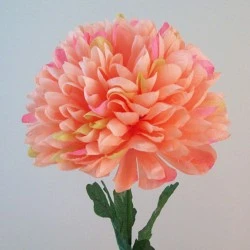 Artificial Pompom Chrysanthemum Peach 80cm - C239 BB4