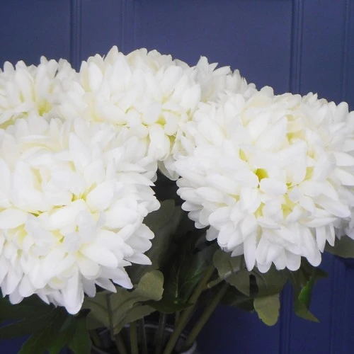 Artificial Pompom Chrysanthemum Cream 65cm - C192 D1