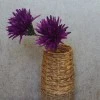 Artificial Spider Chrysanthemums Aubergine with Green Leaves 64cm - S108 D2