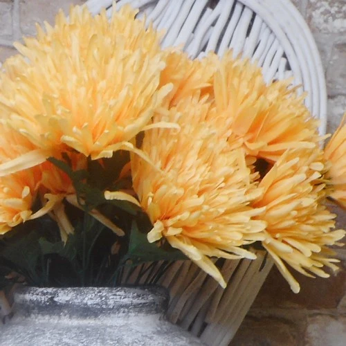 Artificial Spider Chrysanthemums Yellow 64cm - S134 S2