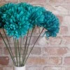 Artificial Pompom Chrysanthemum Teal 73cm - C053 