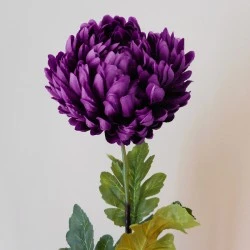 Artificial Flowers Bloom Chrysanthemums Purple 82cm - C259 