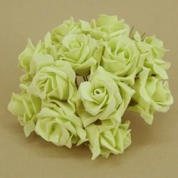 Sweetheart Colourfast Foam Roses Pistachio Green 12 pack 17cm - R192 BX17