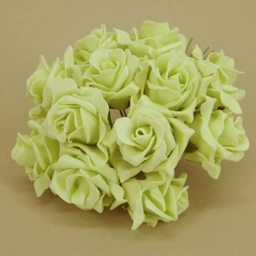 Sweetheart Colourfast Foam Roses Pistachio Green 12 pack 17cm - R192 BX17