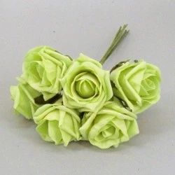 Colourfast Cottage Foam Roses Bundle Lime Green 6 Pack 24cm - R388 U2