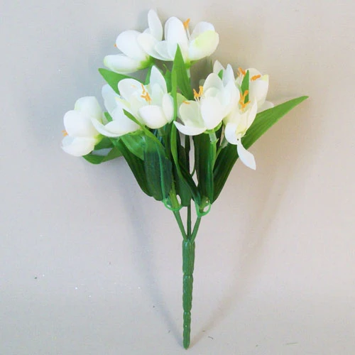 Artificial Crocus Plants White 23cm - C236 B3