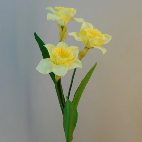 Artificial Daffodil Yellow 3 Flowers 76cm - D092 