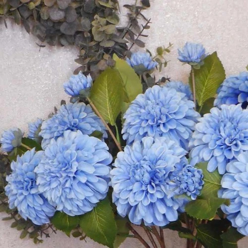 Artificial Ball Dahlia Blue 63cm - D183 I2