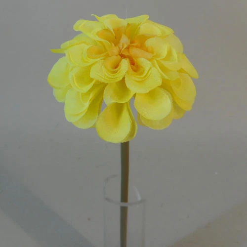 Mini Artificial Dahlias on Short Stem Yellow 24cm - D037 O2