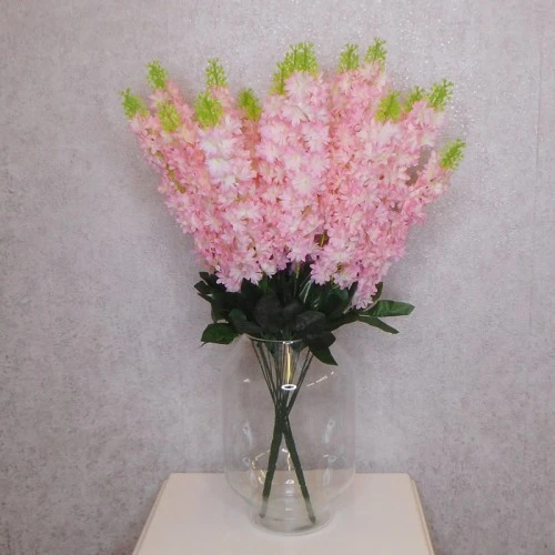 Artificial Larkspur Delphiniums Plant Pink 64cm - D061 B1