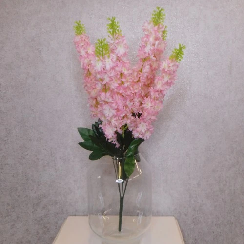 Artificial Larkspur Delphiniums Plant Pink 64cm - D061 B1