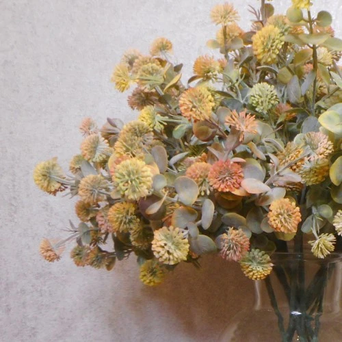 Artificial Floss Flowers Orange 56cm - F054 F1