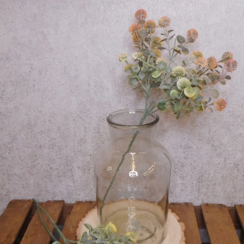 Artificial Floss Flowers Orange 56cm - F054 F1