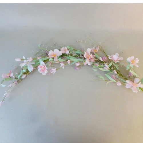 English Meadow Flower Garland Blush Pink Flowers 85cm - MED014 BB4