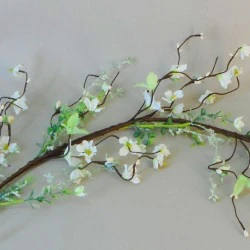 English Garden Flowers Garland Cream 90cm - MED012 BB3