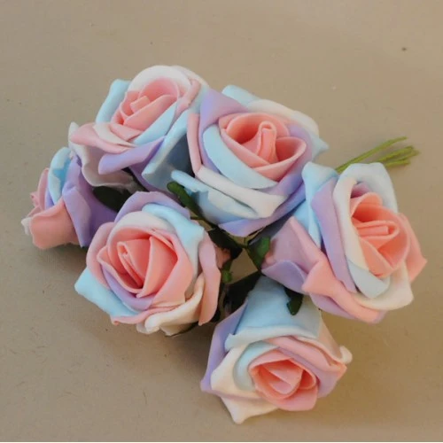 Colourfast Cottage Foam Roses Bundle Unicorn 6 Pack 24cm - R316 R2