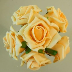 Colourfast Cottage Foam Roses Bundle Vanilla 6 Pack 24cm - R204 S4