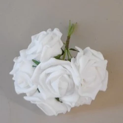 Colourfast Cottage Foam Roses Bundle White 6 Pack 24cm - R639 Us