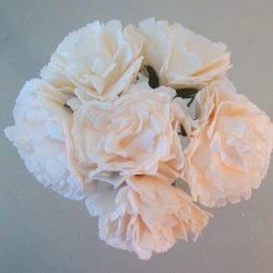 Foam Carnations Posy Champagne Peach 6 Pack 22cm - C217 BX3