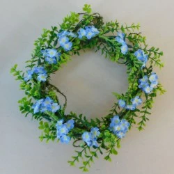 Artificial Forget me Not Wreath Blue 20cm - F009 BX9