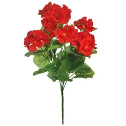 Artificial Geranium Plant Red 34cm - G101 H3