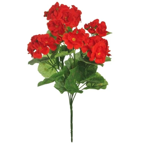 Artificial Geranium Plant Red 34cm - G101 H3