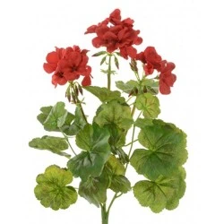 Artificial Geranium Plants Red 38cm - G125 II4
