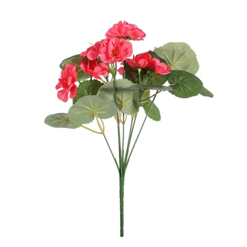 Artificial Geranium Plant Hot Pink 33cm - G191 H1