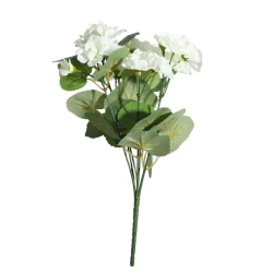 Artificial Geranium Plant White 33cm - G190 H1