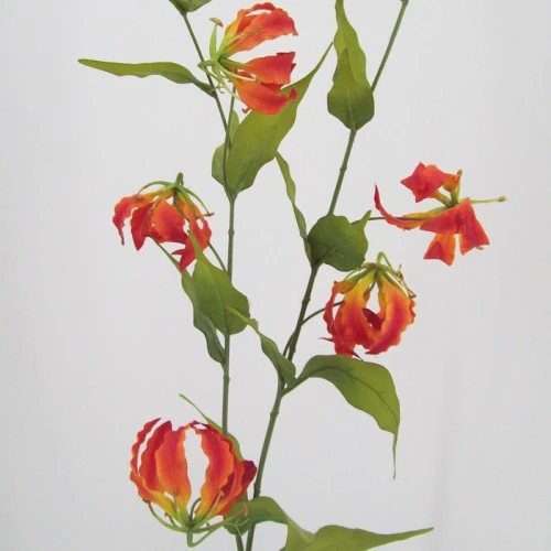 Silk Gloriosa Flame Lily Orange 98cm - G010C F3