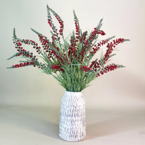 Artificial Heather Plants Red 54cm - H002 DD3