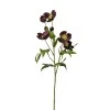 Artificial Helleborus Christmas Roses Burgundy 55cm - H132 