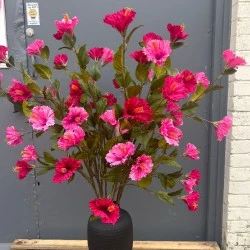 Artificial Hibiscus Spray Cerise Pink 117cm - H062 S1