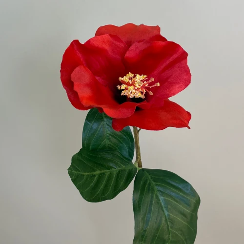 Artificial Hibiscus Flower Red 69cm - H204 S3
