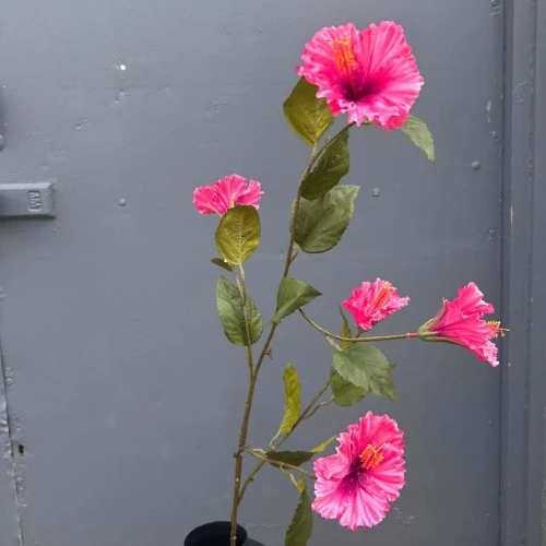 Artificial Hibiscus Spray Cerise Pink 117cm - H062 S1