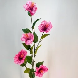 Artificial Hibiscus Spray Cerise Pink 117cm - H062 S1
