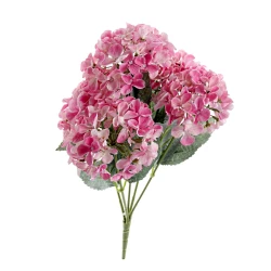 Artificial Hydrangeas Bush Pink with UV Protection 43cm - H196 KK2